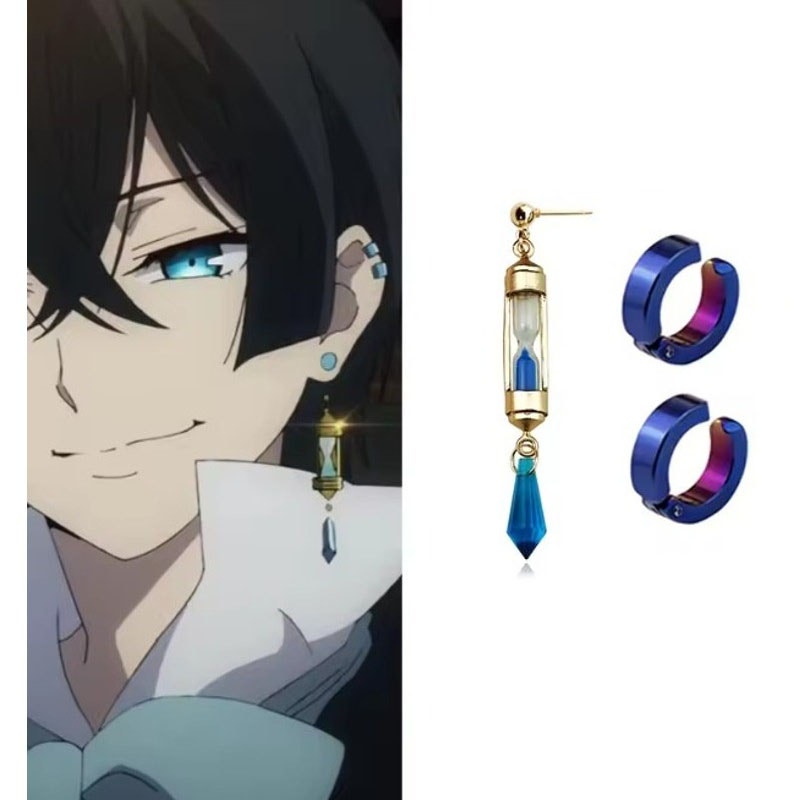 Vanitas Cosplay The Case Study Of Vanitas Blue Hourglass Drop Anime Earrings